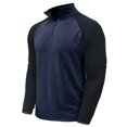 thumbnail image 2 of Yuyuzo Men Gym Tops Tees Workout Shirts 1/3 Zipper Neck Long Sleeve Solid Color Patchwork Pullover Golf Blouse, 2 of 7
