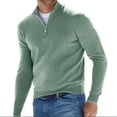 thumbnail image 1 of Men's Fashion Wool Sweater Stand Up Collar Solid Long Sleeved Knitted Pullovers, 1 of 2