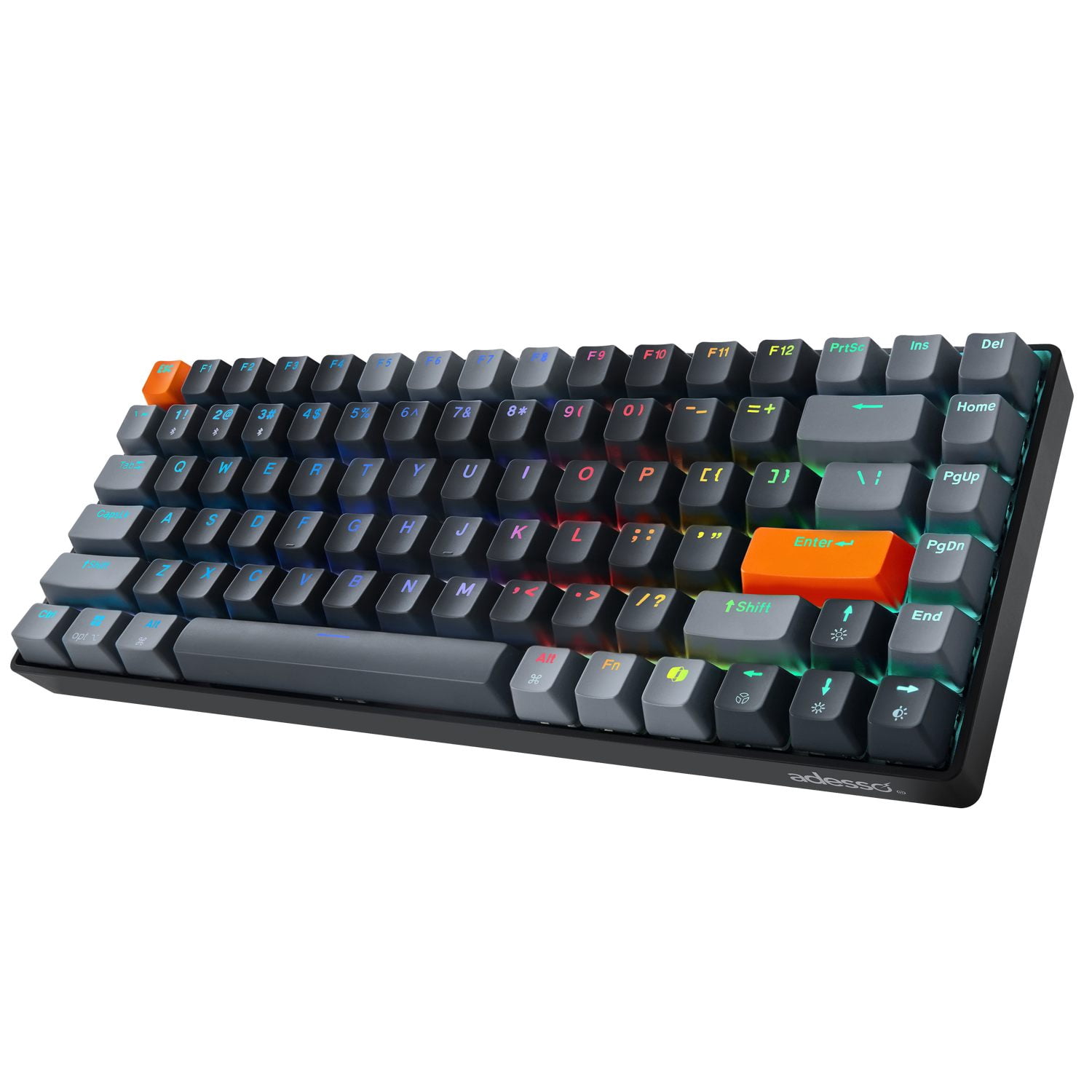 Clavier mécanique mini Adesso EasyTouch 1000 – Filaire/Sans fil/Bluetooth Multi-OS éclairé avec touche AI CoPilot