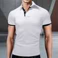 thumbnail image 3 of BOBOGOJP Polos pour Hommes Randonnée Séchage Rapide T-Shirts à Manches Courtes Piqué Polo à Col Jersey (Blanc,8TG), 3 of 4