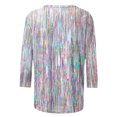 thumbnail image 3 of UPPADA Blouses pour Femmes Grande Taille à Manches 3/4, T-Shirts à Imprimé Floral Teintable, Chemises Décontractées Tendance à Col Rond, Chandails Confortables à Enfiler, Hauts Blouses Mignons d'Été pour Femmes, Hauts à Manches 3/4 en Liquidation, 3 of 5