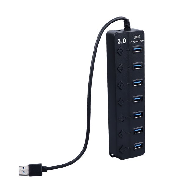 USB Extender, Independent Switch USB Hub Efficient Expansion 7 Ports for Laptops