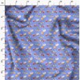 thumbnail image 3 of Soimoi Blue Silk Fabric Rabbit Animal Print Sewing Fabric Yard 42 Inch Wide, 3 of 6