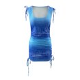 thumbnail image 4 of Sexy Dance Drawstring Gradient Mini Dress For Women Summer Beach Boho Sleeveless Short Sundress, 4 of 5