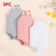 thumbnail image 1 of asjyhkr 3PCS Baby Clothes Summer Rompers Toddler Onesie Breathable Infant Bodysuits,Easy Snap Closure & Spaghetti Strap(6M-2T), 1 of 3