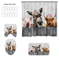 thumbnail image 2 of Bull Head Series Shower Curtain Polyester Waterproof Bathroom Curtain 4 Piece Set, 2 of 6