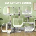 thumbnail image 3 of Light Grey Cat Tree with Condo & Scratching Posts - 53” Multi-Level Tower for Indoor Cats | Living Room, Bedroom Play & Rest Area, 3 of 7