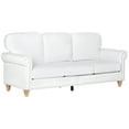 thumbnail image 1 of HOMCOM 3-Seater Sofa Couch Modern Linen Fabric Sofa with Rubberwood Legs, 1 of 10