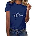 thumbnail image 1 of Diufon Hauts de la Saint-Valentin pour Femmes, Tunique Décontractée à Manches Courtes, Chandail à Col Rond, Blouse Tendance Mignonne à Imprimé Graphique, 1 of 6