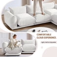 thumbnail image 3 of The Magic Home Canapé Sectionnel Modulaire en Chenille en Forme de L pour Plancher, 4 Places, Beige, 3 of 12
