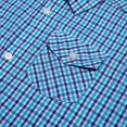 thumbnail image 4 of Bienzoe Boy's Cotton Plaid Button Down Short Sleeve Shirt Blue/Azure 9/10, 4 of 6