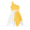 thumbnail image 4 of Yartina Robe de Danse Asymétrique pour Filles, Tunique de Prière Lituricale, Jaune 8, 4 of 5