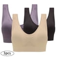 thumbnail image 2 of AherBiu 3pc Plus Size Sports Bras for Women High Support Wireless Workout Bras Full Coverage Push up Yoga Running Bralettes, 2 of 7