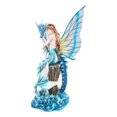 thumbnail image 2 of Large Nautical Blue Mermaid Feeding Leviathan Ocean Dragon Fairy Pixie Statue, 2 of 8