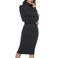 thumbnail image 1 of Turtleneck Long Sleeve Knit Sweater Dress Turtleneck Knit Sweater Stretch Dress Turtleneck Knit Sweater Slim Dress Turtleneck Ribbed Knit Sweater Dress Winter Turtleneck Knit, 1 of 6