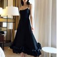 thumbnail image 1 of FcBaudy Camisole Sans Manches Robe Col en V, Robes d'Été pour Femmes, Robes pour Femmes Robe Ligne A avec Bretelles Ourlet Grand Robe de Soirée avec Bretelles Robe Col en V Robe pour Femmes, 1 of 3