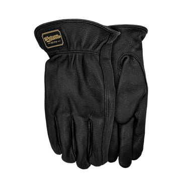 Watson Gloves Black Range Rider Glove - Buttery Soft Deerskin Leather & Slip-On Cuff (Large)