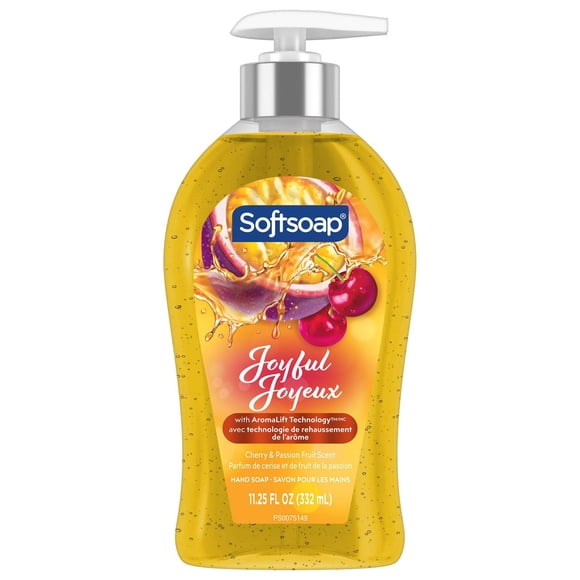 Softsoap Joyful Limited Edition Liquid Hand Soap, Seasonal Hand Soap, Paraben Free, pH Balanced, Cherry and Passion Fruit Scent