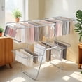 thumbnail image 1 of 2-Level Foldable Clothes Drying Rack with Height-Adjustable Wings, Free-Standing Laundry Rack Clothes Dryer, 33 Drying Rails, and Sock Clips, 1 of 5