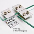 thumbnail image 3 of 2 Pcs Silver Bathroom Shower Glass Door Hinges Cabinet Hardware Clamp Hinge Set, 3 of 7