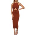 thumbnail image 2 of Summer Dress for Women Sexy Womens Summer Fashion Deep V-Neck Ruffle Sleeves Splicing Sexy Pencil Dress Summer Dress for Women with Sleeves Summer Dress with Sleeves for Women, 2 of 6
