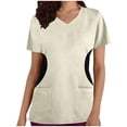 thumbnail image 1 of TIMIFIS Scrub for Women Printed Nurse Uniforms Tops V Neck Short Sleeve Nursing Tops with Pockets - Spring/Summer, 1 of 4