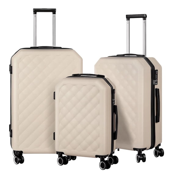 HIKOLAYAE Upright Luggage with 8-Wheel Spinner in Azure Blue, 3 Piece - TSA Compliant