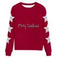 thumbnail image 4 of Pisexur Chandails en Molleton de Noël pour Femmes Manches Longues Col Rond Mode Étoiles Imprimé Vacances Chandail Décontracté Ample Automne, 4 of 4