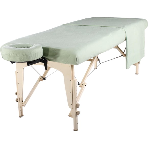 Refurbished Master Massage D02016 100% Cotton Flannel 3-piece Sheet Set for Massage Tables - Lily Green