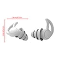 thumbnail image 2 of Bouchons d'Oreilles pour Dormir en Silicone, Réduction du Bruit, Bouchons d'Oreilles Réutilisables pour Bureau et Maison, Gris, 3 Couches, 2 of 8