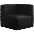 thumbnail image 2 of Meridian Furniture Quincy Fauteuil d'Angle Modulaire en Velours Noir, 2 of 26