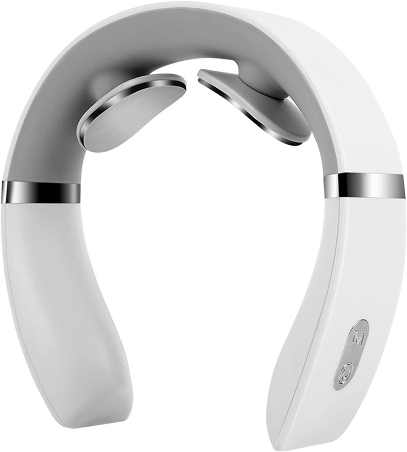 PulseX Neck Massager, Neck Massager with Heat, 10 Settings & 16 Strength Levels, Compact and Travel-Friendly, Great for Comfort (White)
