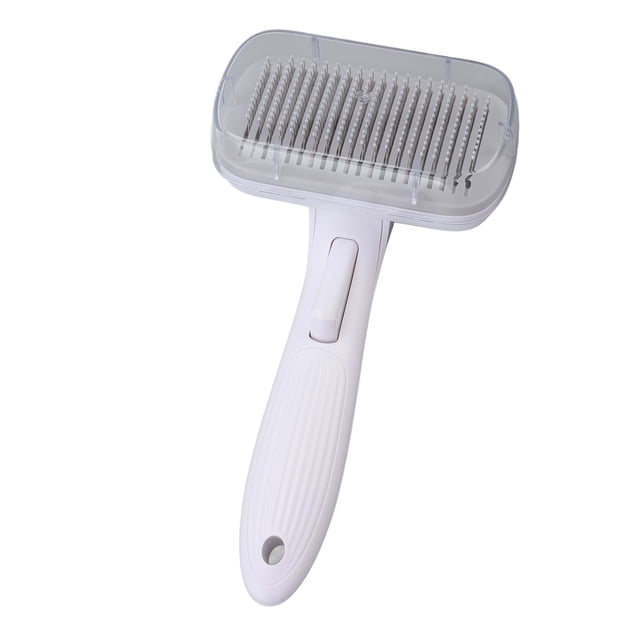 Cat Hair Removal Slicker Comb, Fast Hair Removal Self Pet Brush Button For Home Steel Wire Rubber Head Gray
