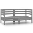thumbnail image 1 of vidaXL Garden Corner Sofas 2 pcs Grey Solid Pinewood, 1 of 4