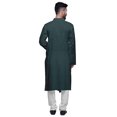 thumbnail image 3 of Atasi Button Down Long Kurta For Men Solid Chinese Collar Casual Ethnic Kurtas-XXXX-Large, 3 of 6