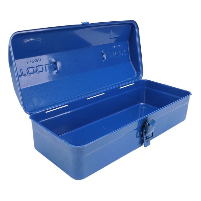 Portable Storage Box, Blue Toolbox Metal Structure High Load Bearing Portable Tool Storage Organizer for Workshop Garage Car Job Site