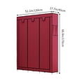 thumbnail image 3 of Red Dustproof Closet Wardrobe Multifunctional Fabric Storage Cabinet Assembly Organizer For Home Bedroom Portable Space Saving Storage Solution Easy Setup H-18 Red, 3 of 6