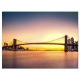 thumbnail image 2 of Brooklyn Bridge Panorama Ciel Jaune - Impression sur Toile Paysage Urbain, 2 of 3