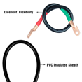 thumbnail image 4 of Car Battery Cable Assembly Portable Universal 4AWG Golf Cart Pure Copper Wire Kit for Car Lugs Flexible Battery Cable, 4 of 7