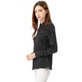 thumbnail image 4 of Unique Bargains Chemise à Manches Longues Imprimée pour Femmes avec Passepoil et Boutons, 4 of 7