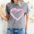 thumbnail image 1 of Pisexur T-shirt de la Saint-Valentin Haut T-shirt de la Saint-Valentin pour Femme Amour Imprimé T-shirt à Manches Courtes Haut à Manches Courtes Col Rond Haut/chemise, 1 of 5