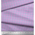 thumbnail image 3 of Soimoi Purple Moss Georgette Fabric Plaid Check Print Fabric by the Yard 42 Inch Wide, 3 of 3