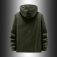 thumbnail image 3 of RXIRUCGD Manteau à Capuche Décontracté pour Homme, Coupe Ample, Uni, à Manches Longues, Sans Capuche, Manteaux Décontractés, Vert Armée, Taille : 3TG, 3 of 6