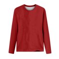 thumbnail image 3 of AherBiu Womens Long Sleeve Tops Crewneck Basic Layer Top Tee Tshirts Solid Color Dailywear, 3 of 4