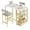 Golden Marble + Velvet Gray, variant on GloryStar Bar Stools Set of 4, Upholstered Counter Height Bar Stools with Backrest and Footrest, Kitchen Barstools for Island, Counter Bar, Easy Assembly, Rustic Brown