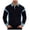 Black, variant on Ketyyh-chn99 Men's Zipper Polo Shirts Casual Textured Fabric Contrasting Color Single Long Sleeved Men's T Shirt Size for 2XL,Navy