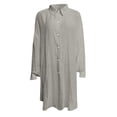 thumbnail image 3 of Birdeem Tuniques pour Femmes Amples Décontractées T-Shirt à Col à Revers Dames Manches Longues Blouse à Boucle Hauts, 3 of 6