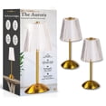 thumbnail image 4 of Bell + Howell Aurora Lampe de Table Petite Sans Fil Tactile DEL Rechargeable pour Table de Chevet Bureau Table de Nuit Base Dorée - Lot de 2, 4 of 6