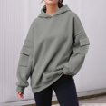 thumbnail image 2 of Timegard Oversized Hoodies for Women Long Sleeve Sweatshirts Solid Color Fall Fashion Pullover Tops, 2 of 6