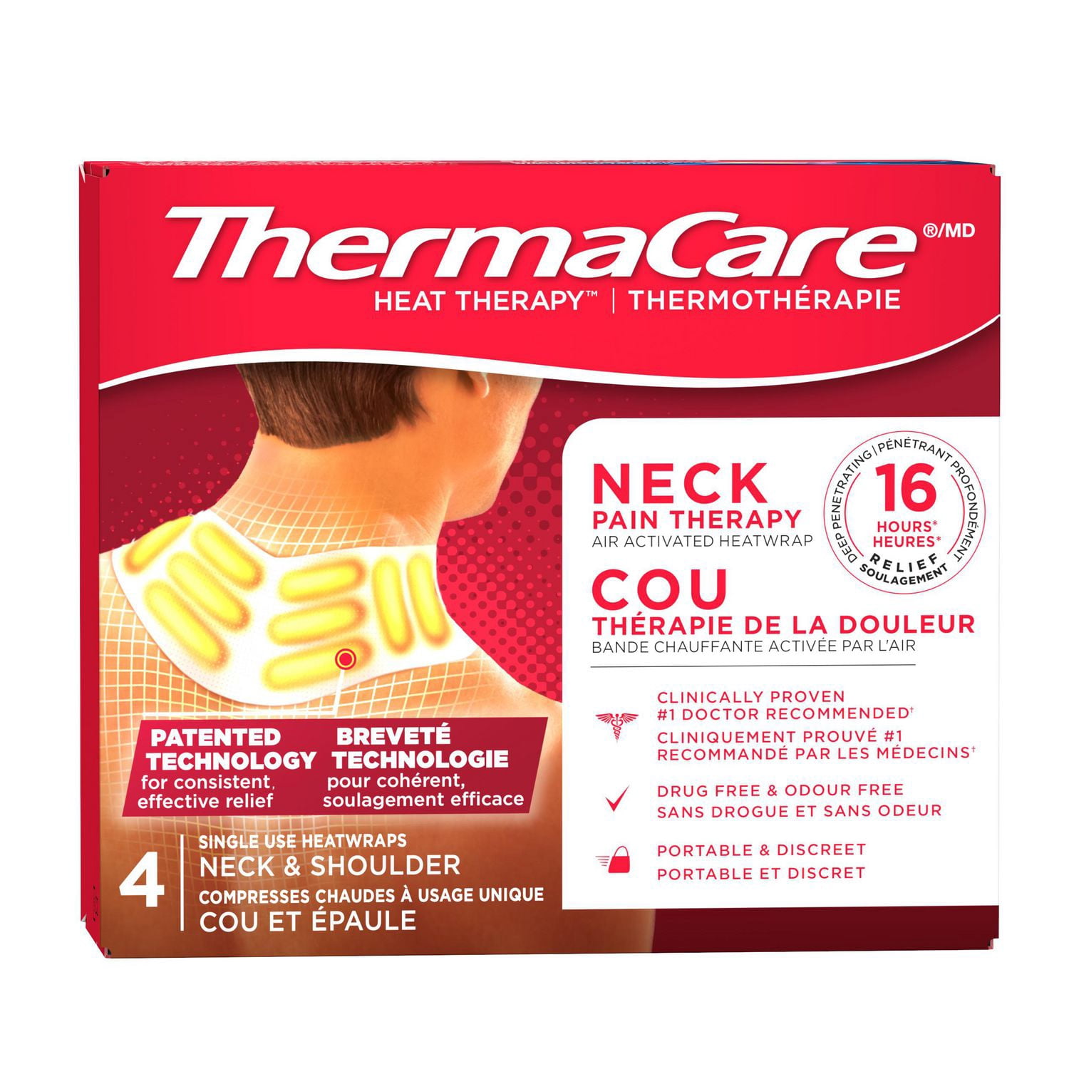 Thermacare Compresses Chaudes  A Usage Unique Cou Et Epaule, 4 ct